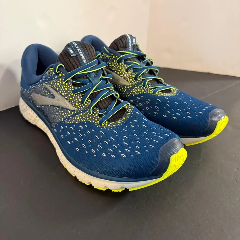 Brooks Glycerin 16 Mens Running Shoes Blue Silver Nightlife Size 11.5